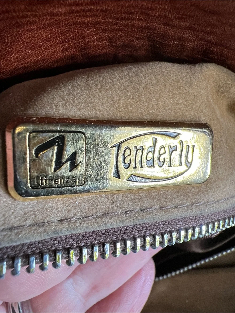 Tenderly Firenze Brown Leather Shoulder Bag Handbag Satchel Vintage Style